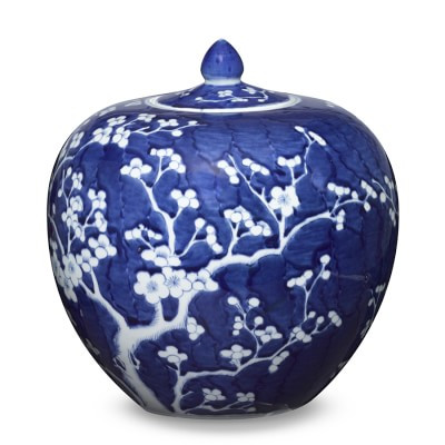 Blue & White Ginger Jar with Lid, Melon | Williams-Sonoma
