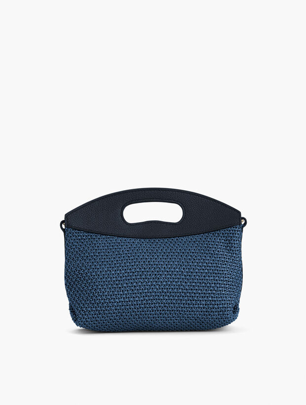 Pebble Leather Chunky Straw Crossbody | Talbots