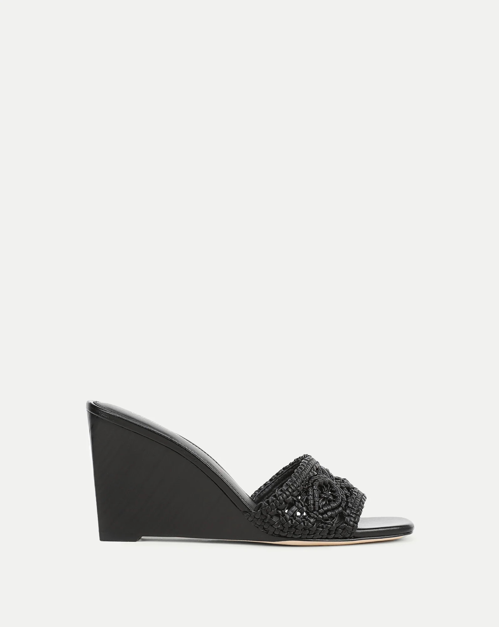 Veronica Beard Ellen Macrame Wedge Sandal Black | Veronica Beard