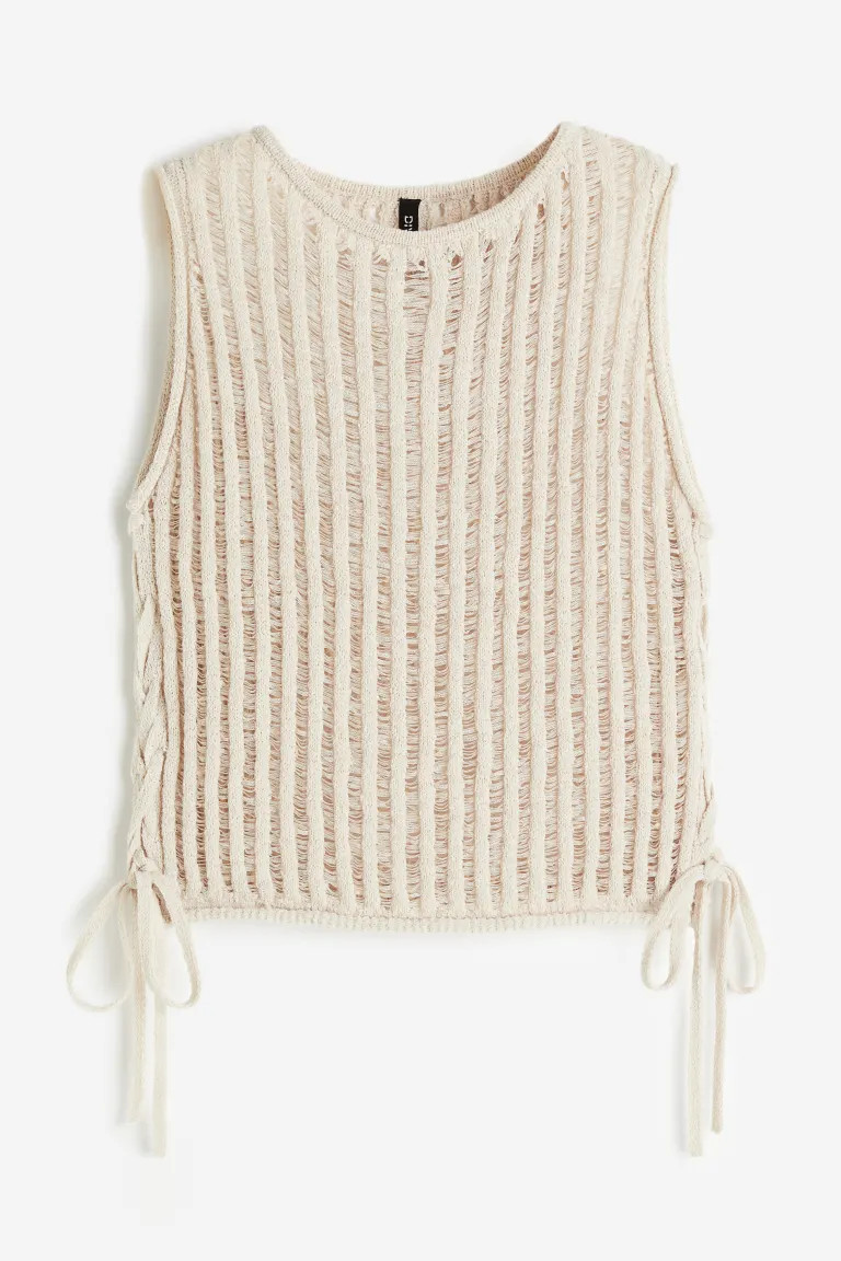 Ladder-stitch-look Knit Sleeveless Top | H&M (US + CA)