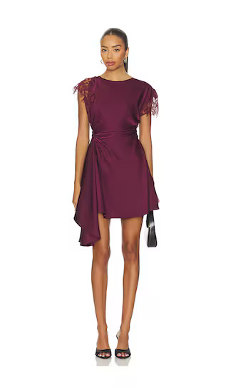 Zina Ruched Mini Dress in Pinot Noir | Revolve Clothing (Global)