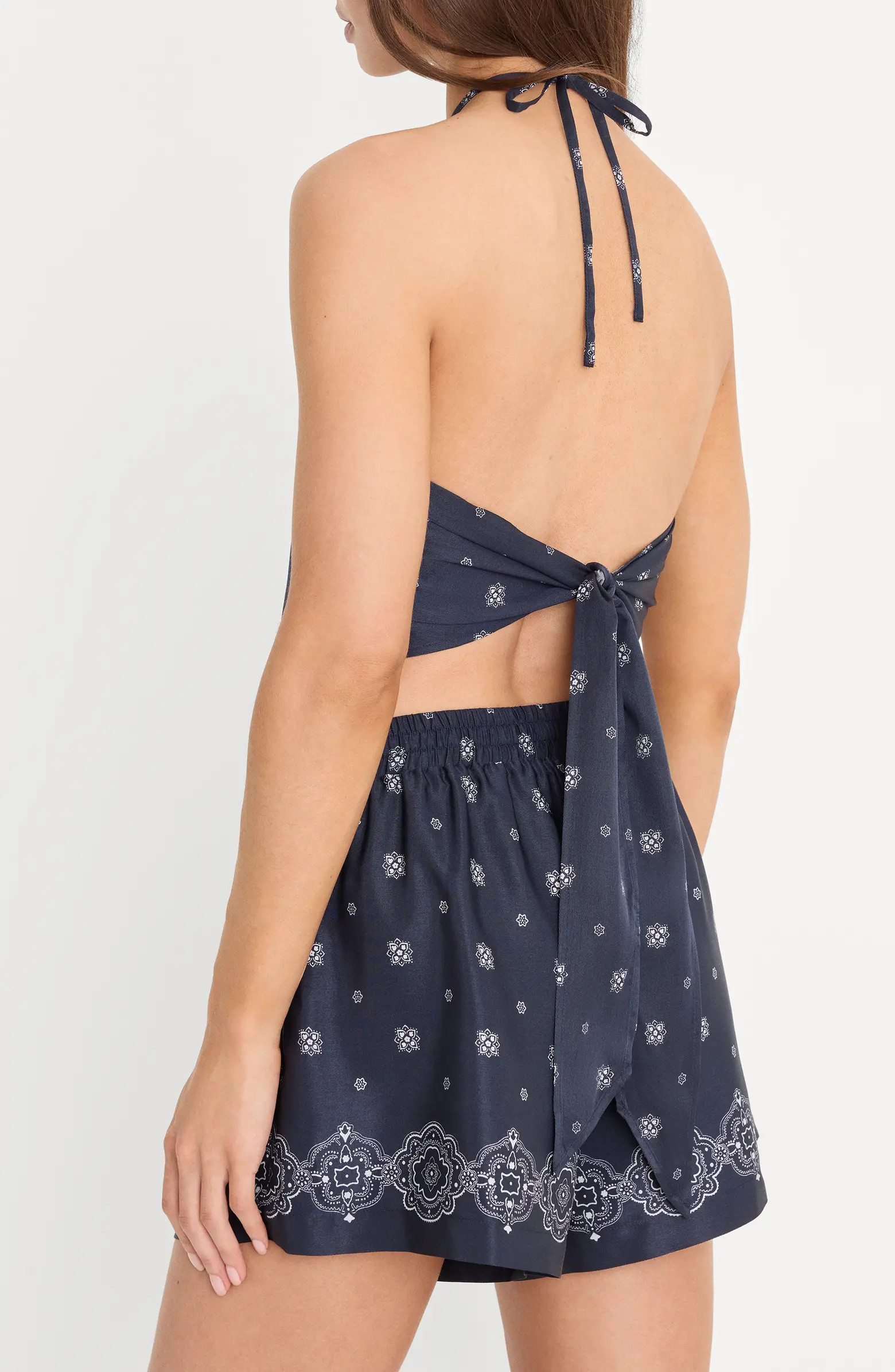 Good American The Recess Halter Neck Handkerchief Top | Nordstrom | Nordstrom