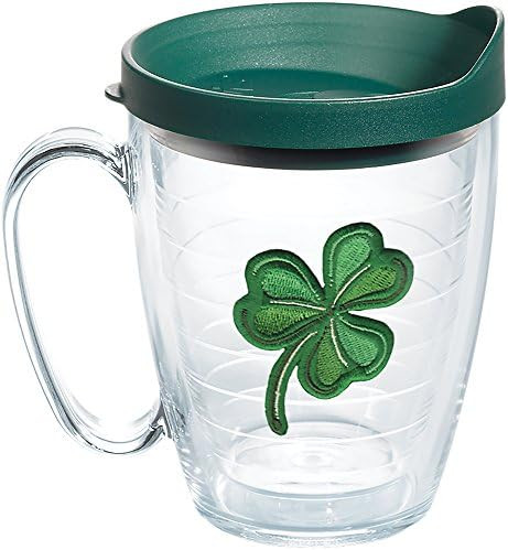 Tervis Shamrock Tumbler with Emblem and Hunter Green Lid 16oz Mug, Clear | Amazon (US)