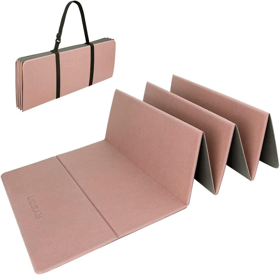 RYSON Foldable Yoga Mat Travel Yoga Mat Packable, 1/4 inch Thick Yoga Mat Folding Yoga Mat Non Sl... | Amazon (US)