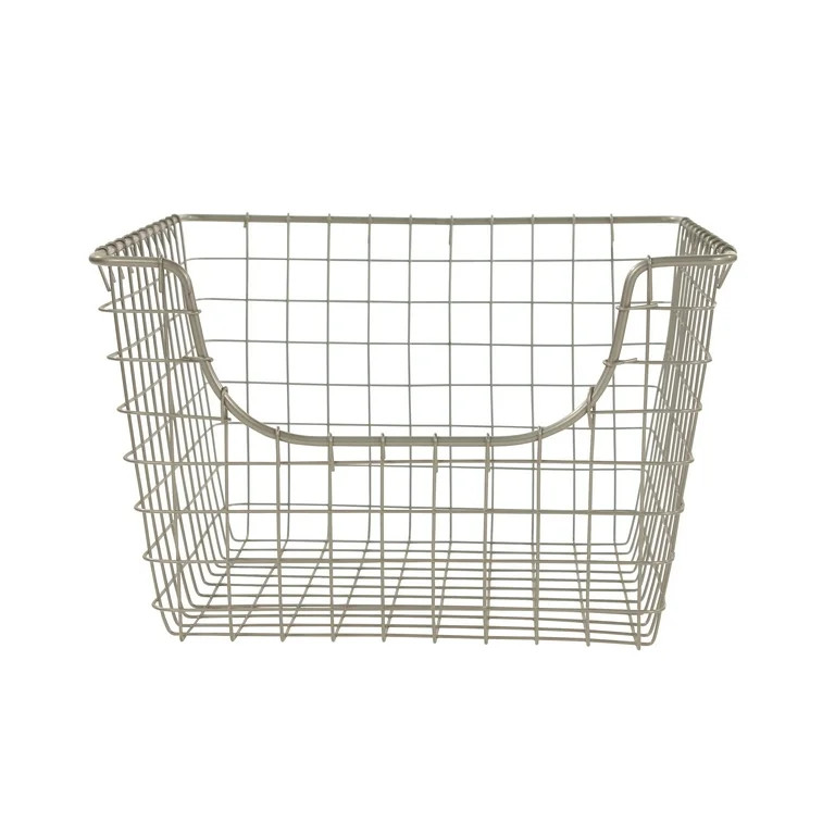 Spectrum Diversified Scoop Steel Wire Stackable Storage Basket for Kitchen, Pantry, Closet and Ga... | Walmart (US)