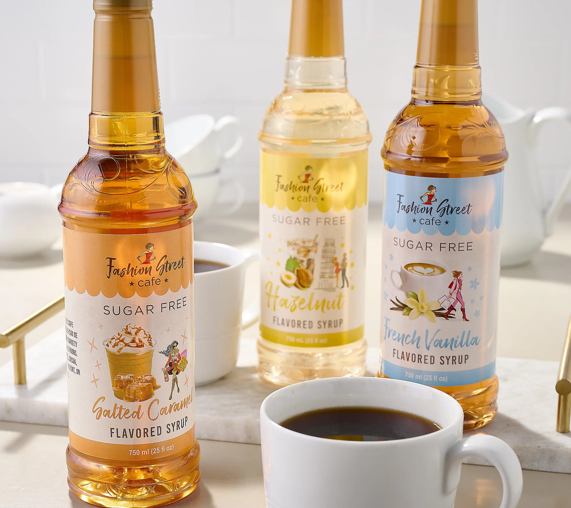 Fashion Street Cafe (3) 750ml Bottles of Sugar Free Syrup | QVC