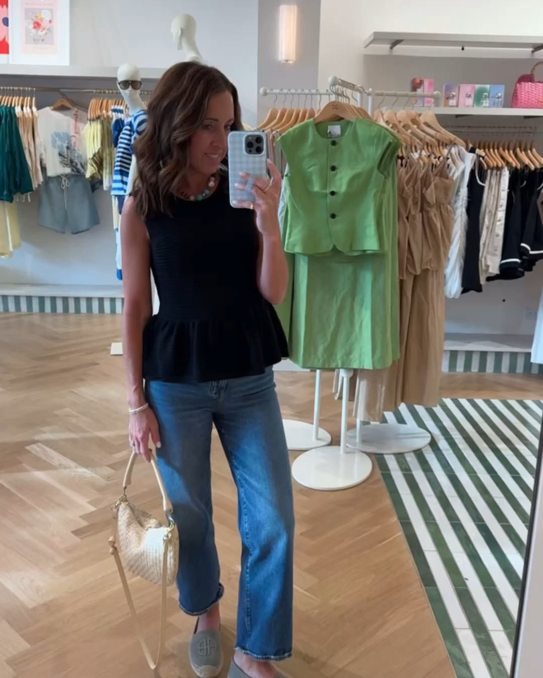 Outfit of the day. What I’m wearing. Peplum sweater tank. Espadrilles. 
Sweater XS. Jeans down 1 size, 24. Espadrilles TTS. 
Necklace code: TWOPEAS20
Espadrilles 20%off code: TWOPEAS20

#LTKootd #LTKSeasonal #LTKOver40