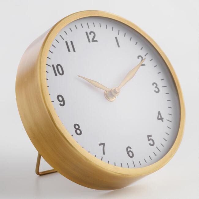 Round Brass Standing Clock | World Market