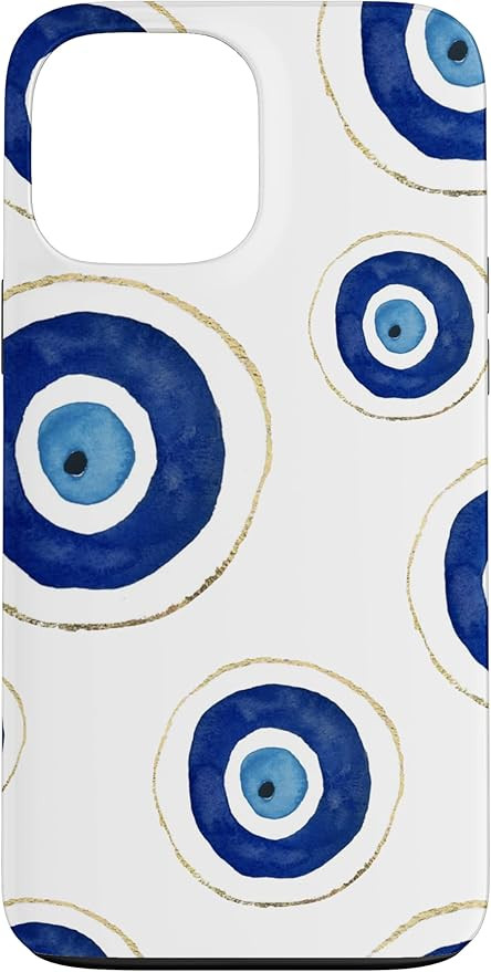 Evil Eye Phone Case Amulet Cover Pattern Good Vibes White Case for iPhone 13 Pro Max | Amazon (US)