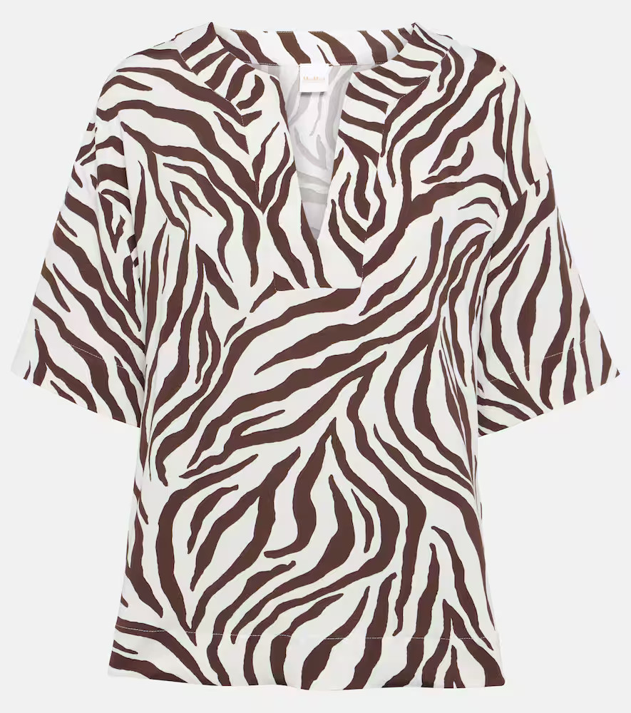 Max Mara Siberia zebra-print jersey top | Mytheresa (INTL)