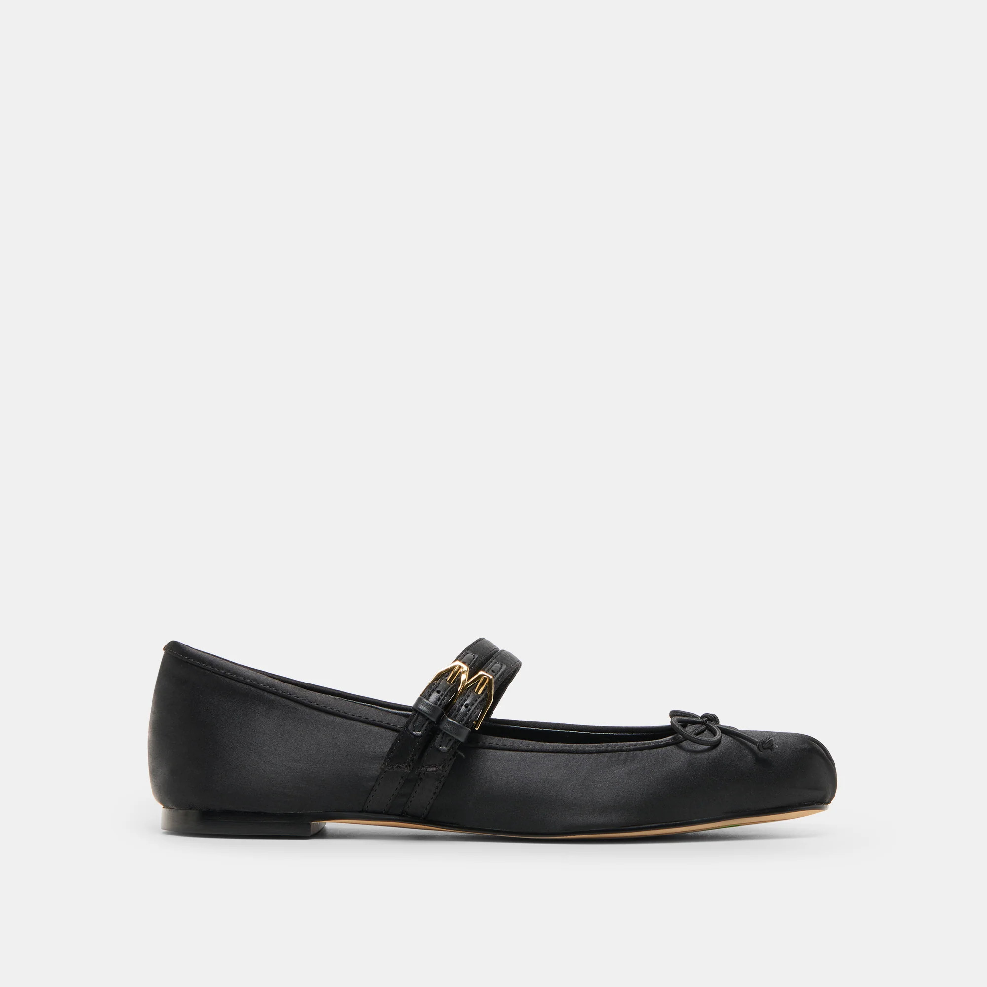 Gibsen Ballet Flats Onyx Satin | DolceVita.com