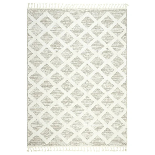 Wanda June Home Tufted Triangles Area Rug, Beige, 5'2" x 7'2" by Miranda Lambert | Walmart (US)