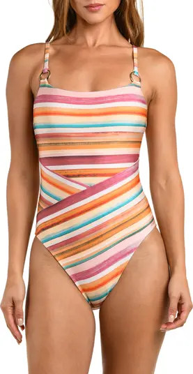 Remi Watercolor Stripe One-Piece Swimsuit | Nordstrom