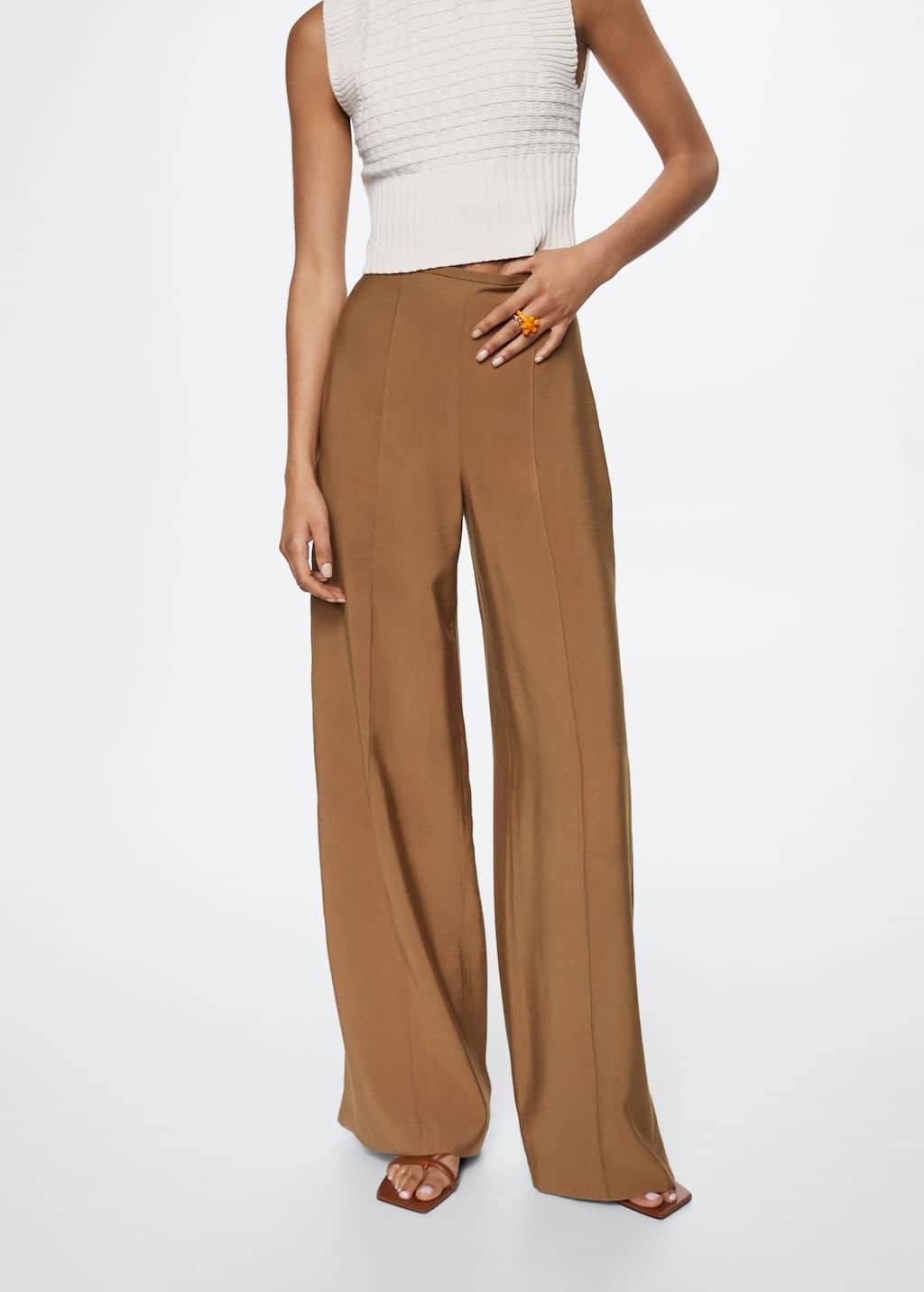 Pleat detal modal trousers -  Women | Mango USA | MANGO (US)