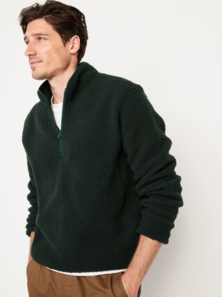 1/4-Zip Sherpa Pullover for Men | Old Navy (US)