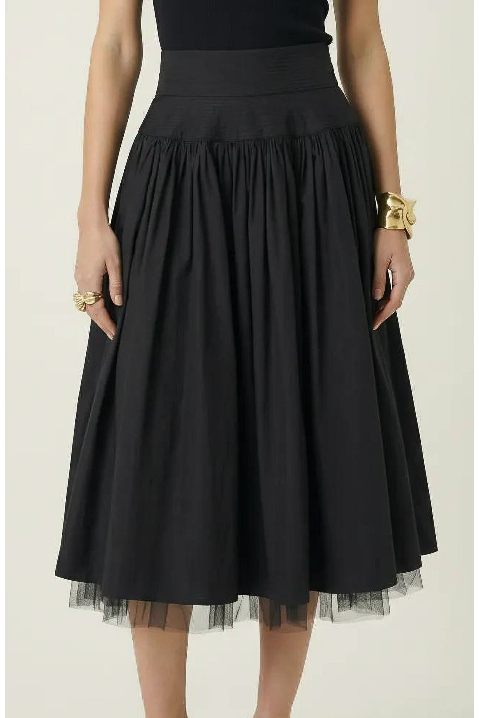 High Waist Midi Skirt with Tulle Hem (Women) | Nordstrom | Nordstrom