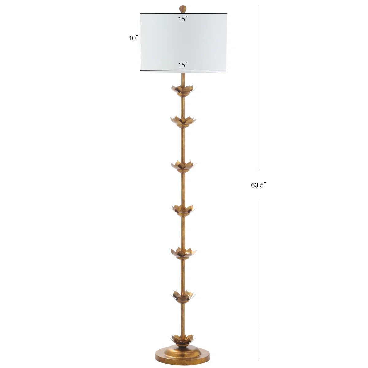 Adalyn 63.5'' Antique Gold Traditional Floor Lamp | Wayfair North America