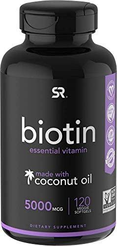 Biotin (5,000mcg) with Coconut Oil | Supports Healthy Hair, Skin & Nails in Biotin deficient Indi... | Amazon (US)