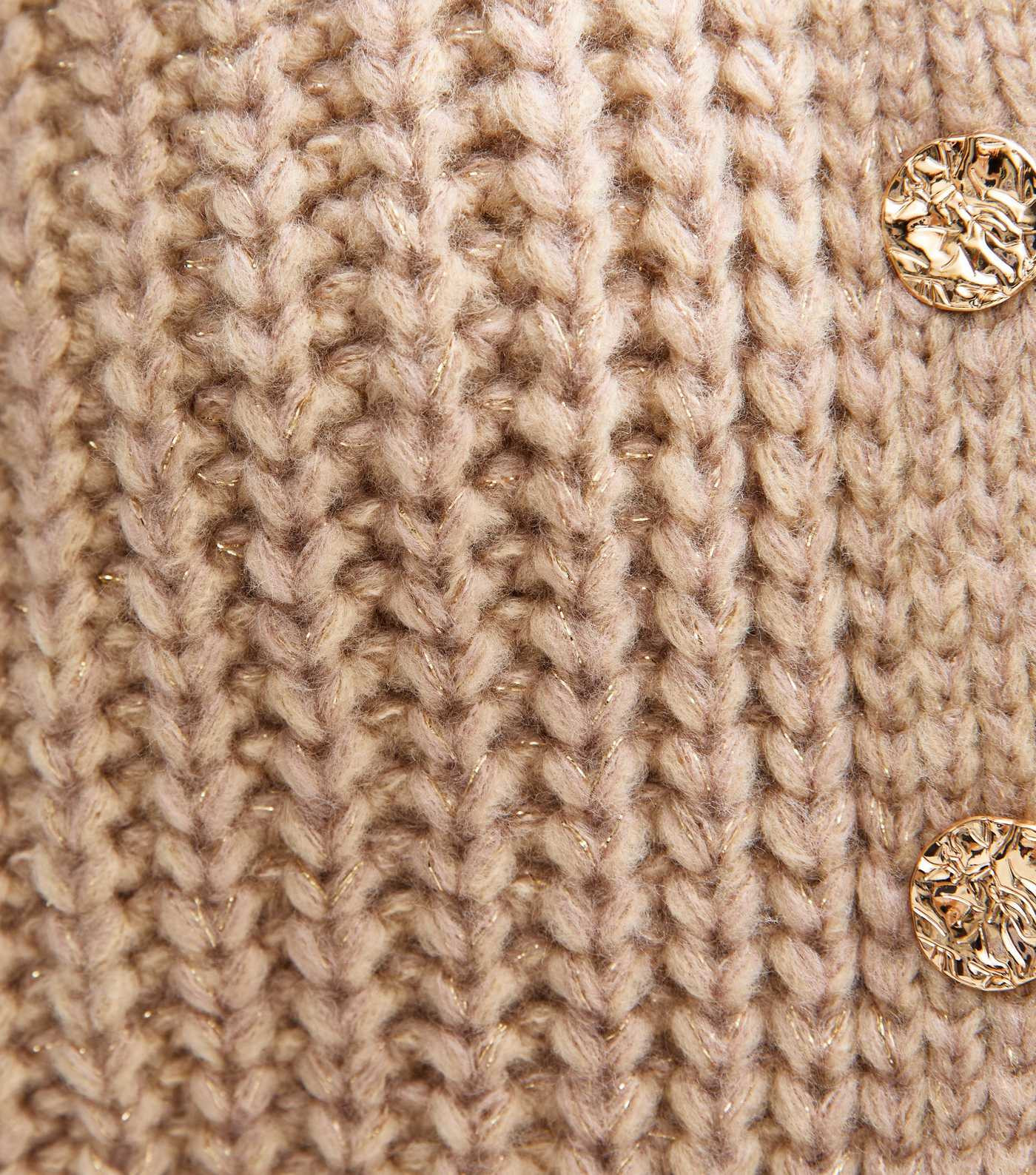 Tan Chunky Knit Metallic Thread Cardigan | New Look | New Look (UK)