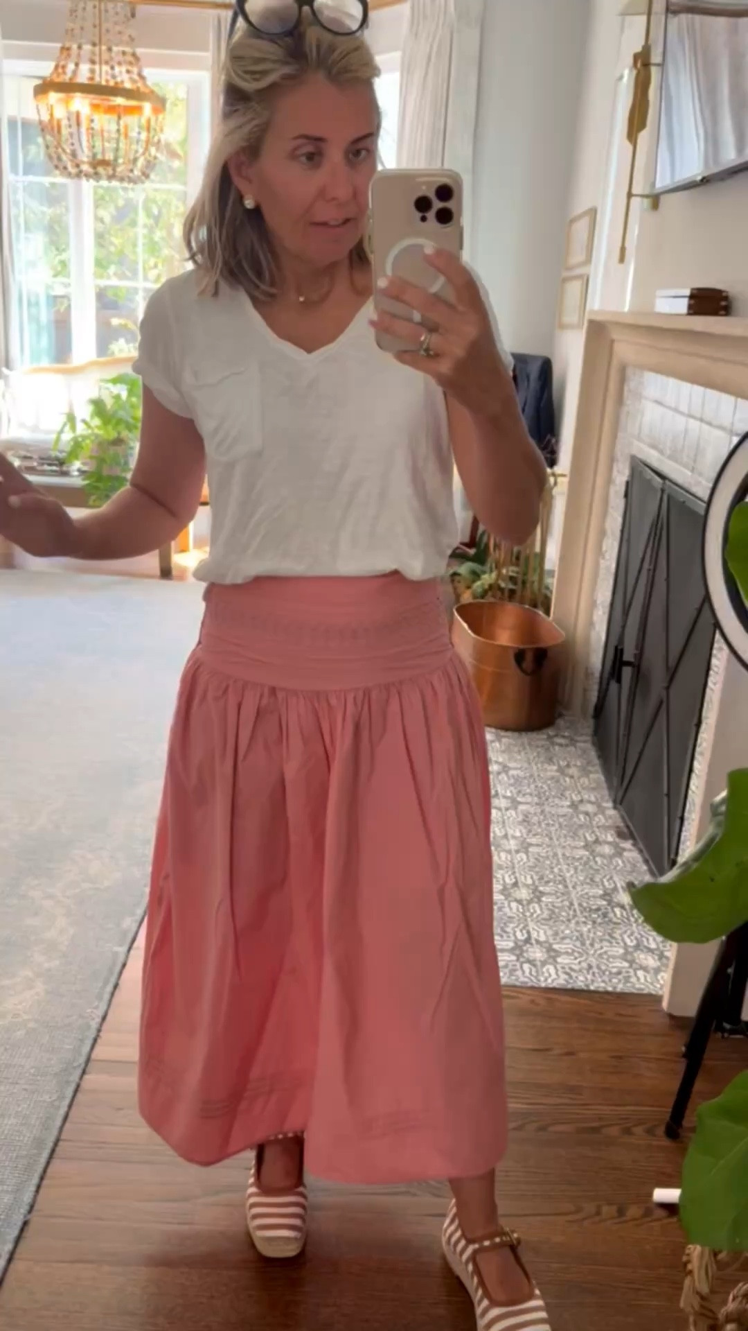 This skirt is on sale for $21 y’all! It’s so good and you will love it. I wear a small in the skirt, xs tee and 8 espadrille. 

#LTKdayinmylife #LTKSaleAlert #LTKmomlife