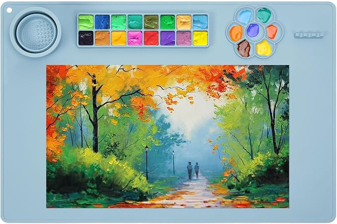 Silicone Painting Mat, Limous 24"x16" Silicone Art Mat with Cup for Adult, Silcone Craft Mat with... | Amazon (CA)