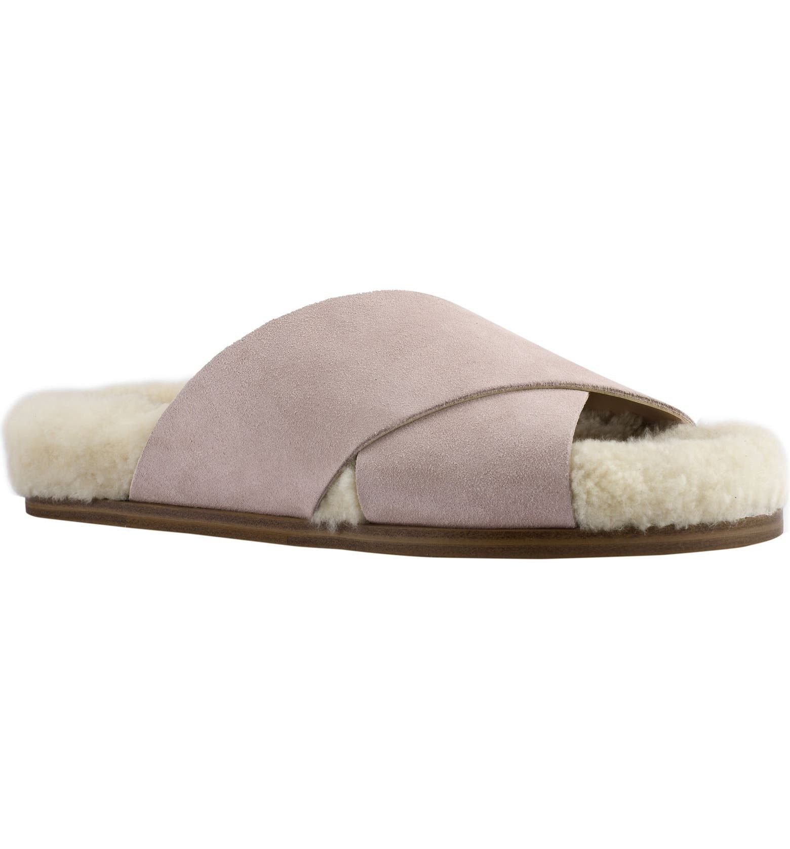 Marc Fisher LTD Canna Genuine Shearling Lined Slide Sandal | Nordstrom | Nordstrom