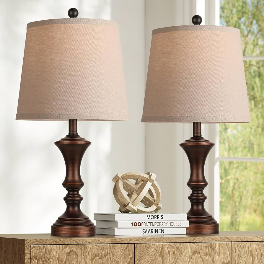 ROTTOGOON Retro Table Lamps Set of 2 Nightstand Lamp for Bedroom Vintage Rustic Table Lamps for L... | Amazon (US)