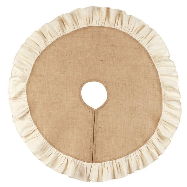 Burlap and Cream 36" Ruffle Country Tree Skirt - Walmart.com | Walmart (US)