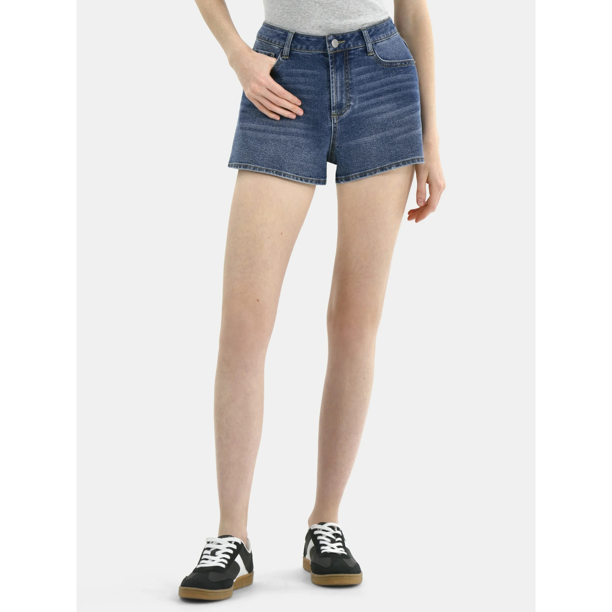 No Boundaries Denim Mom Shorts, 2.25'' Inseam, Women's | Walmart (US)