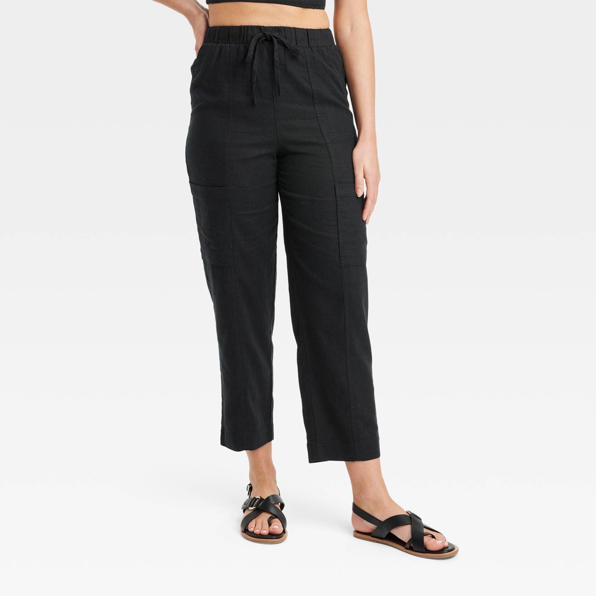 Women's High-Rise Pull-On Tapered Pants - Universal Thread™ Black XS | Target