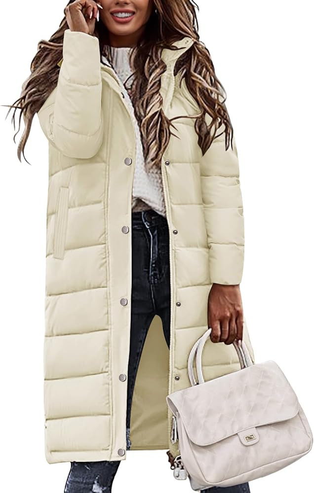 HEEKPEK Womens Winter Long Puffer Coats Thicken Warm Quilted Jacket Mid-Length with Side Zipper a... | Amazon (US)