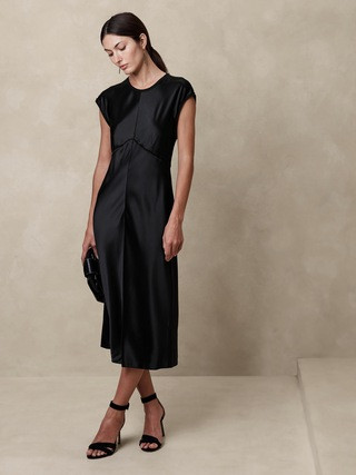 Claudette Silk Midi Dress | Banana Republic (US)