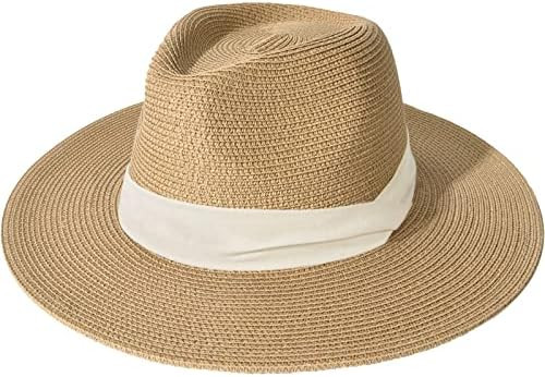 FURTALK Womens Mens Wide Brim Straw Panama Hat Fedora Summer Beach Sun Hats UPF Straw Hat for Wom... | Amazon (US)