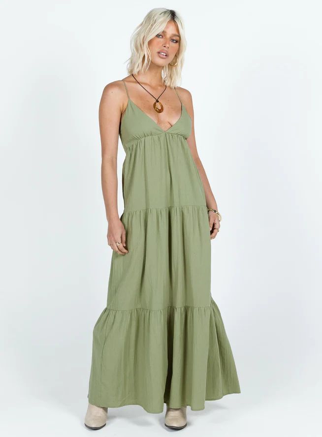 Chelsea Maxi Dress Sage Green | Princess Polly US