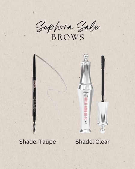 Sephora sale : brow products 
Anastasia Beverly Hills brow wiz : shade taupe 
Benefit 24 hour brow gel : clear 

#LTKsalealert #LTKfindsunder50 #LTKxSephora