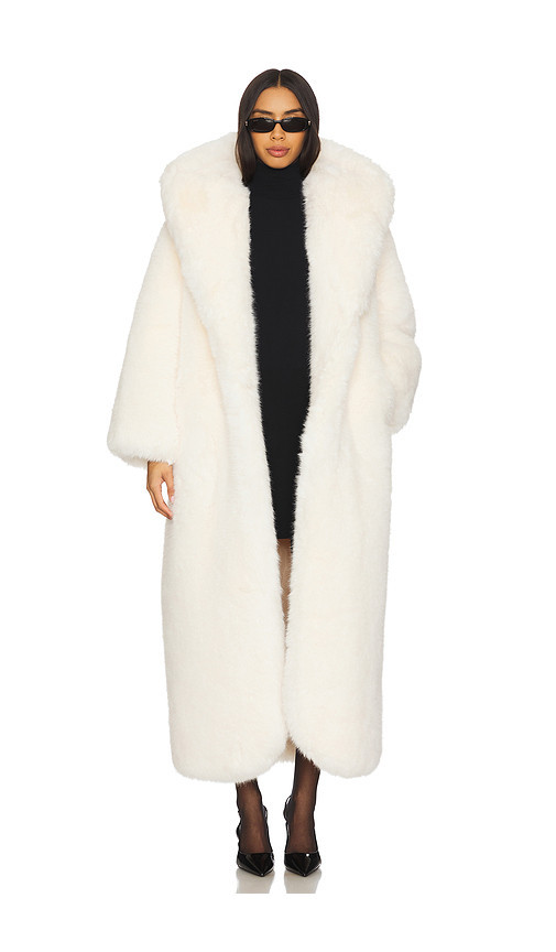 GIUSEPPE DI MORABITO Faux Fur Hooded Coat in White. Size 42. Also in 40. | Revolve Clothing (Global)