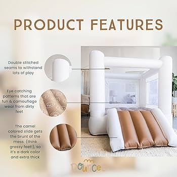 Bouncee House in Be Happy - Outdoor & Indoor Bounce House with Slide - White Bounce House for Kid... | Amazon (US)