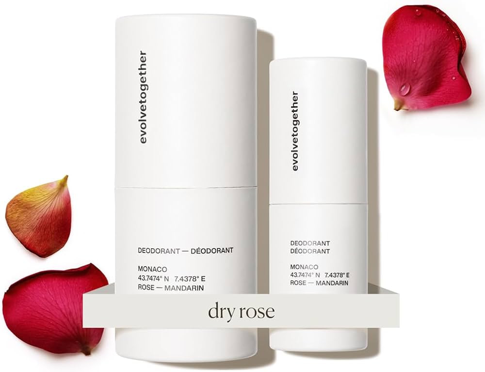 evolvetogether Aluminum Free Natural Deodorant Duo for Women & Men | Dry Rose, Mandarin, Oud & Pa... | Amazon (US)