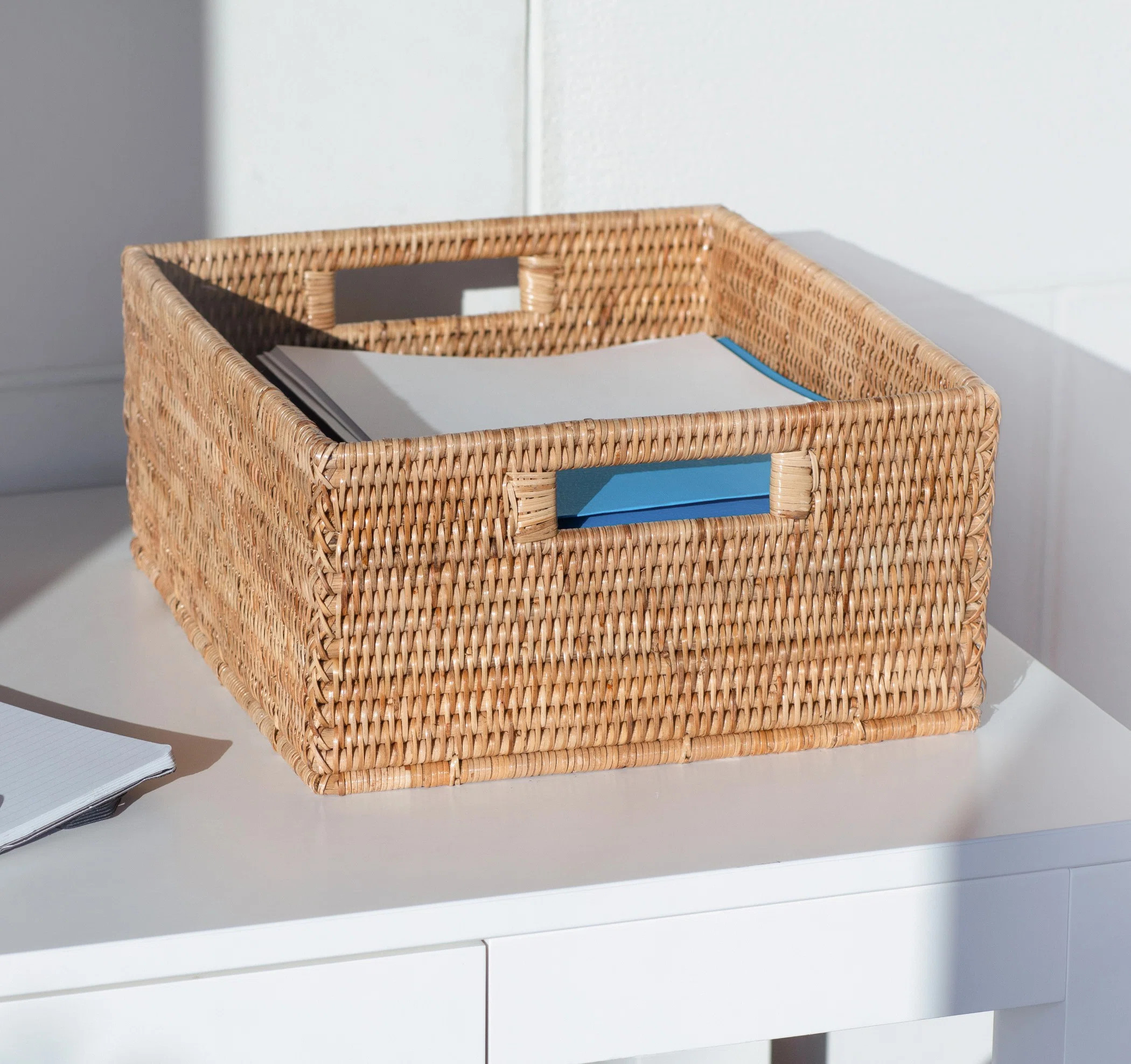 Artifacts Trading Company Rattan Rectangular Basket with Cutout Handles & Reviews | Wayfair | Wayfair North America