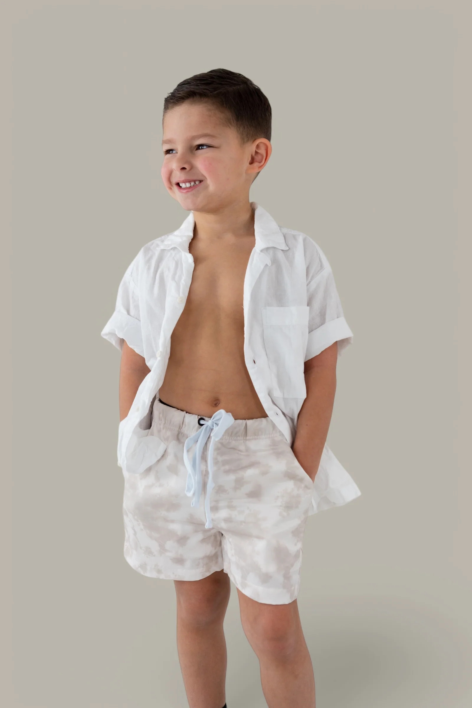 SANDY SHORES BOY’S DREAM SWIM TRUNKS 12-18M | Dream Big Little Co.