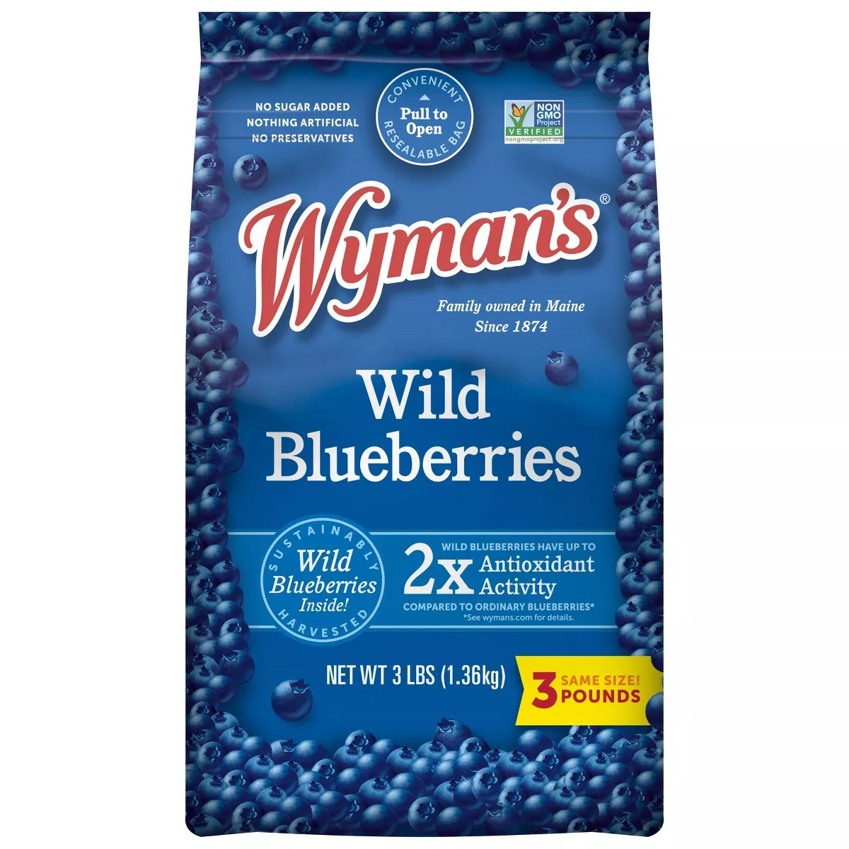 Wyman's Fresh Frozen Wild Blueberries - 3lb | Target