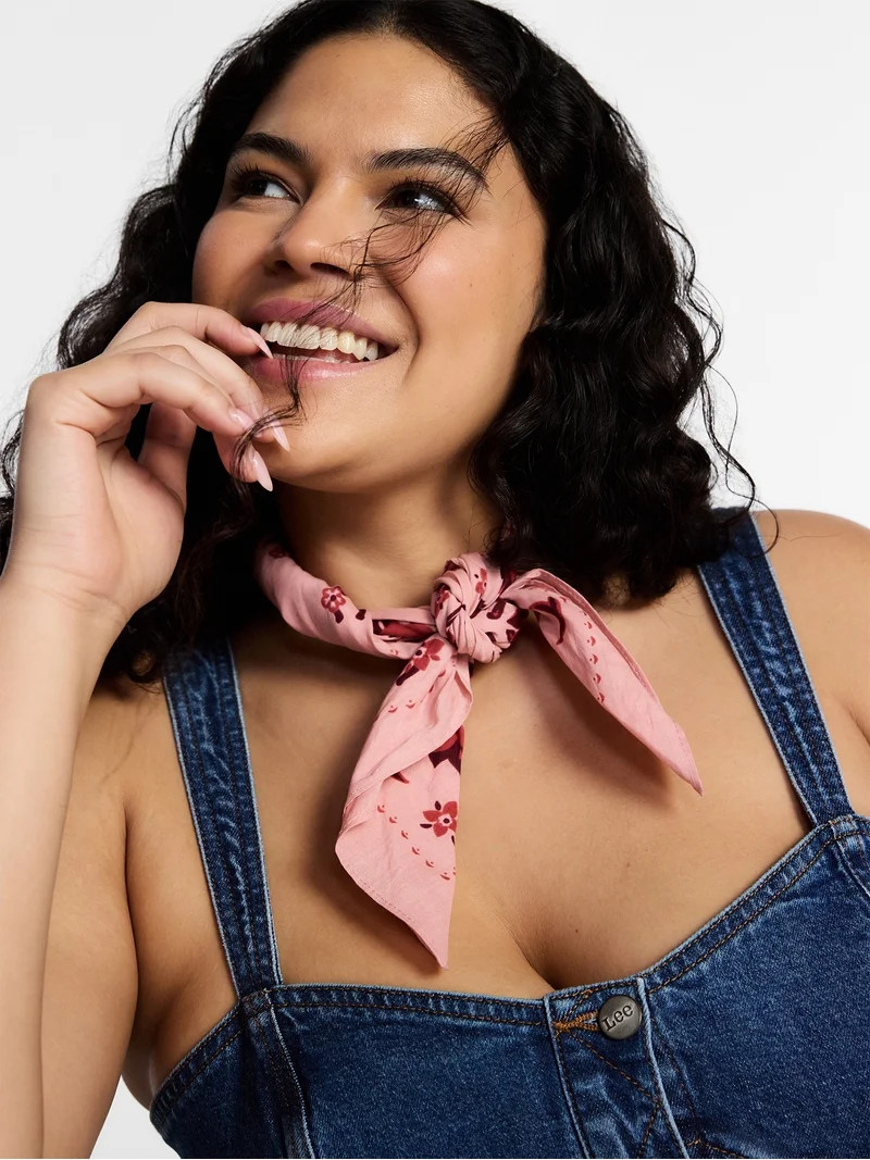 Kacey Lee Small Square Scarf, Pink | Walmart (US)