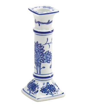 8in Ceramic Floral Tapered Candle Holder | Furniture & Lighting | Marshalls | Marshalls