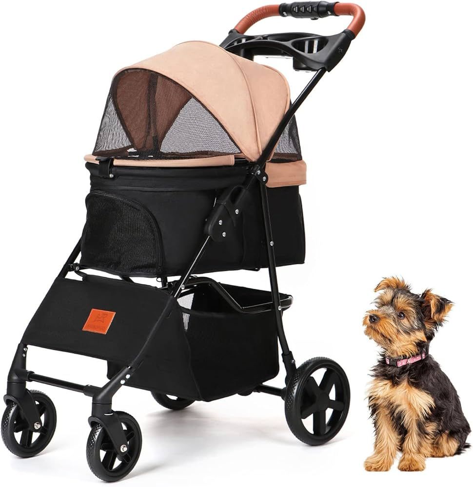 SKISOPGO Pet Dog Stroller for Small Dogs Cats, No-Zipper Entry, Easy Folding Cat Dog Strollers wi... | Amazon (US)