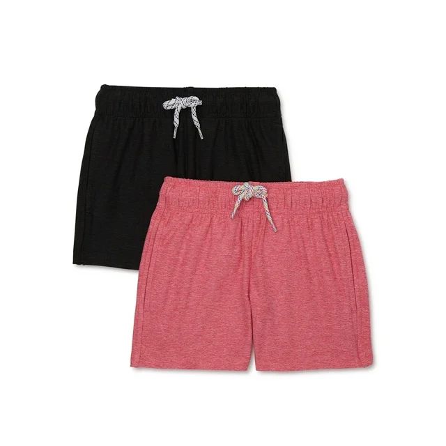 Athletic Works Girls Super Soft Performance Gym Shorts, 2-Pack, Sizes XS-2XL | Walmart (US)