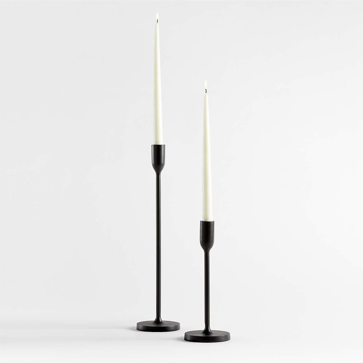 Megs Medium Black Taper Candle Holder 11" by Leanne Ford + Reviews | Crate & Barrel | Crate & Barrel