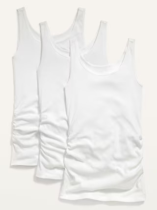 Maternity First Layer Rib-Knit Side-Shirred Tank Top 3-Pack | Old Navy (US)