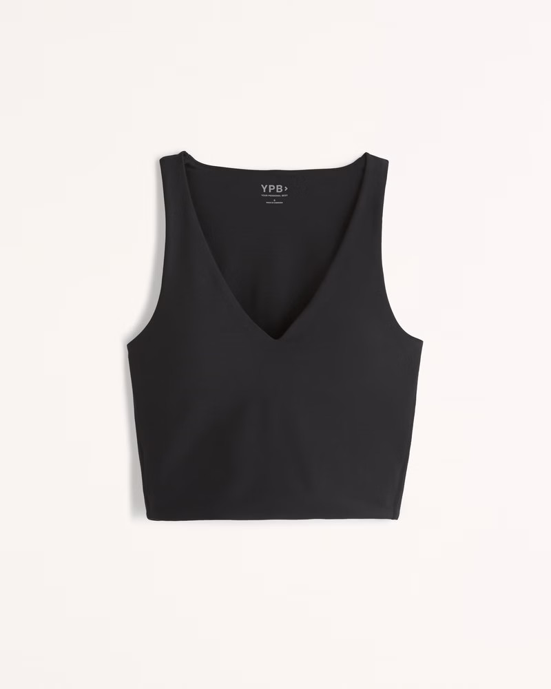 Abercrombie & Fitch Women's YPB sculptLUX V-Neck Slim Tank in Onyx - Size S | Abercrombie & Fitch (US)