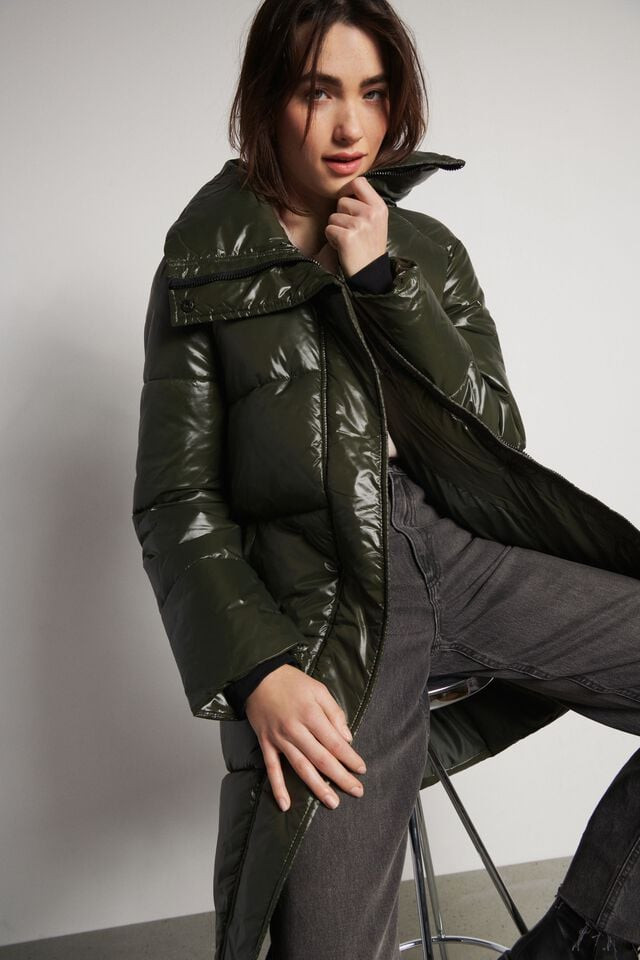 Mid-Length City Puffer Coat | Dynamite Clothing