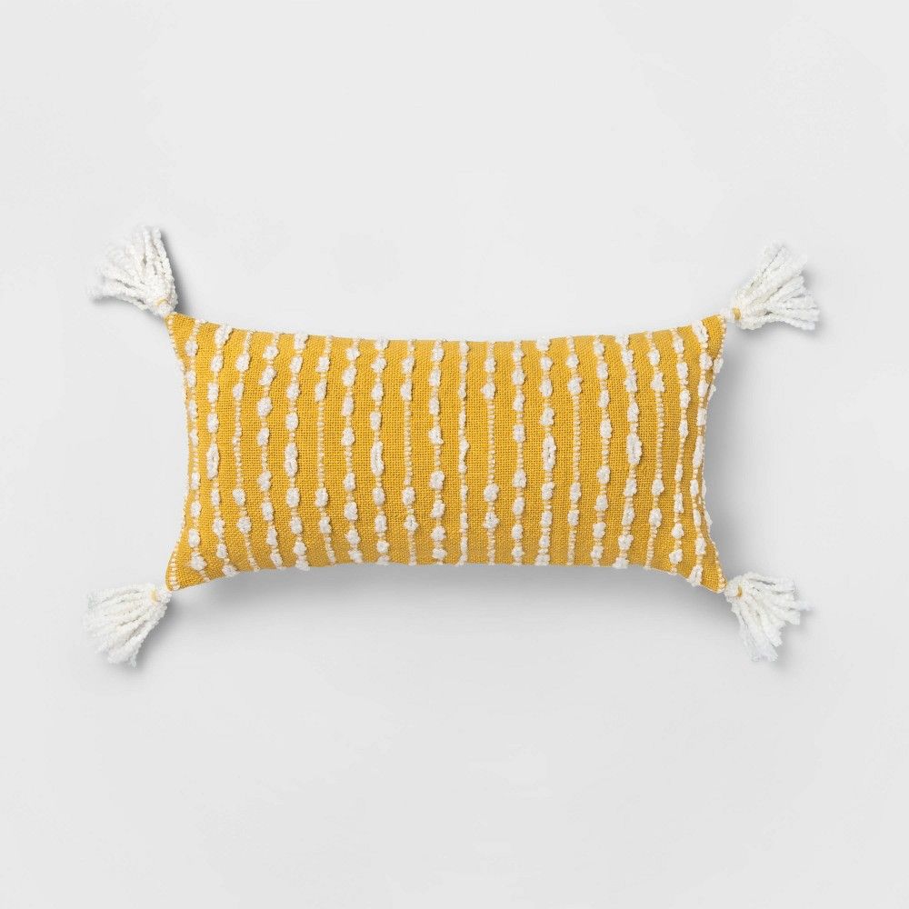 Oversized Lumbar Woven Pillow with Tassels /White - Opalhouse™ | Target